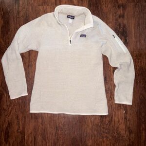Patagonia Women's Better Sweater 1/4-Zip Fleece Pullover In A Light Beige Small